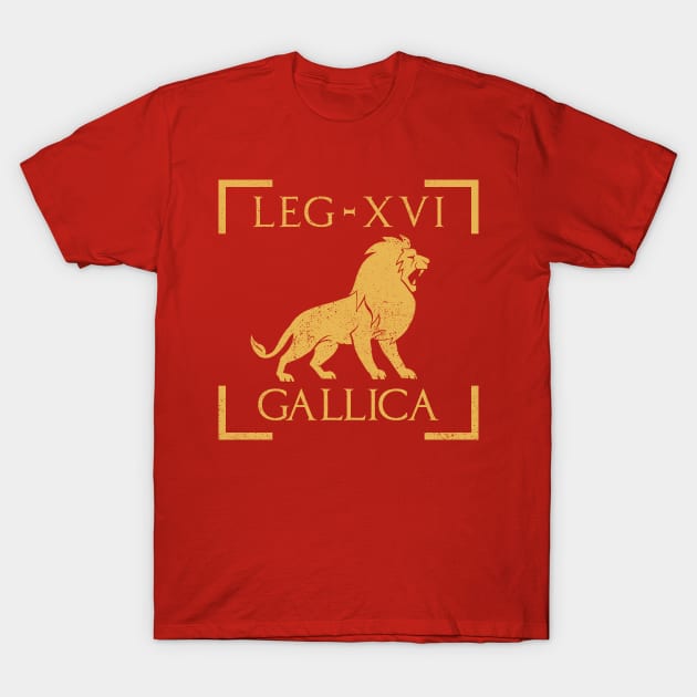 Legio XVI Gallica Lion Emblem Roman Legion T-Shirt by zeno27